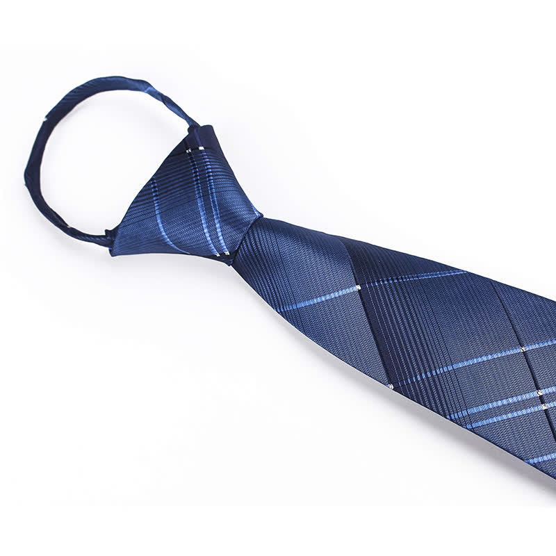 Cravate à carreaux bleu marine dégradé pour homme - image 2