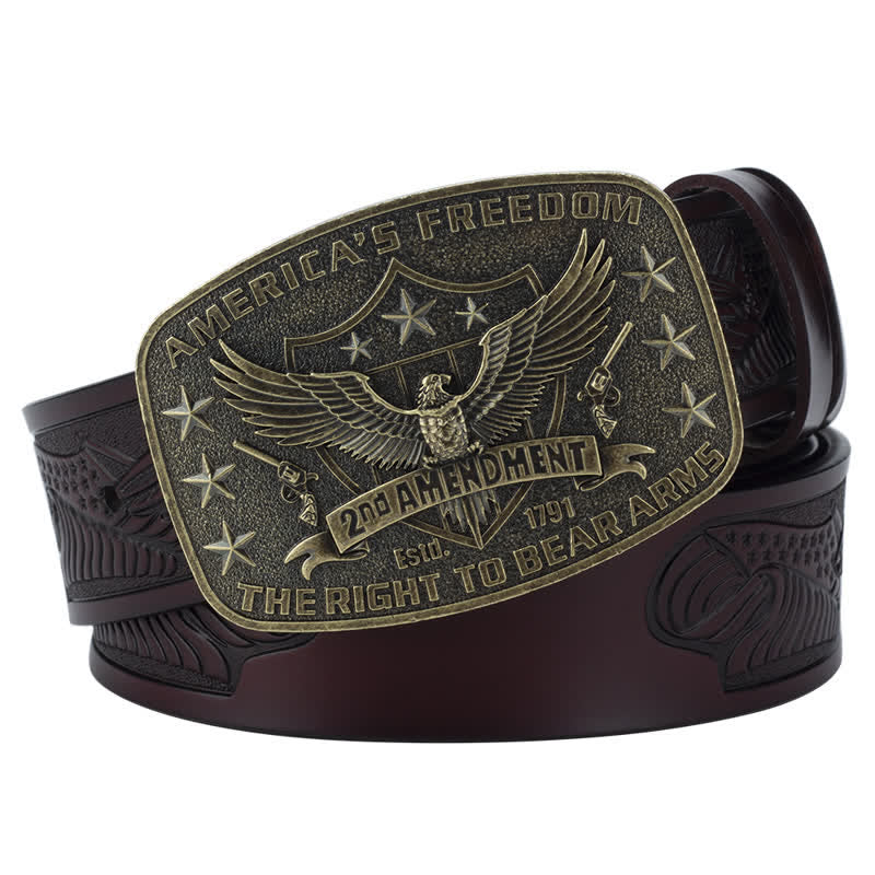 Ceinture en cuir rétro pour homme avec motif aigle America's Freedom