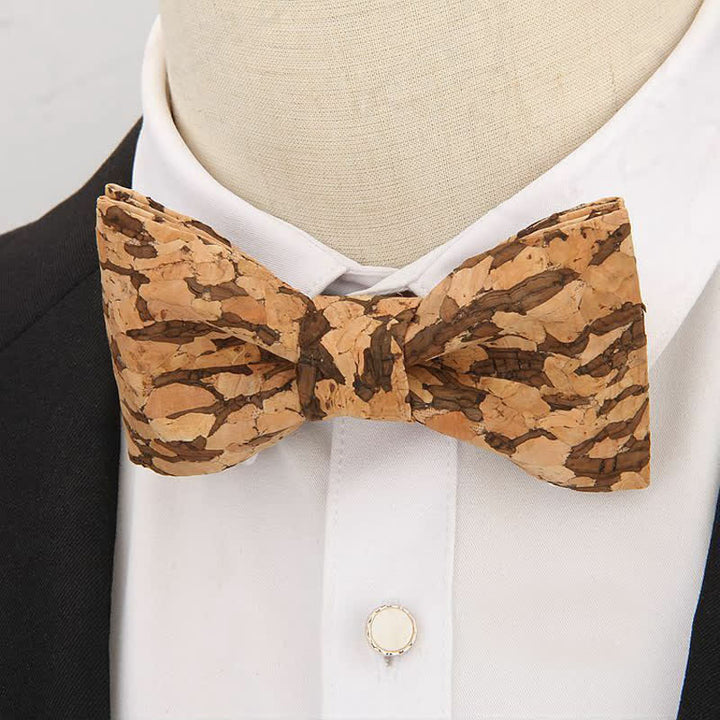 Nœud papillon en liège et bois pour homme