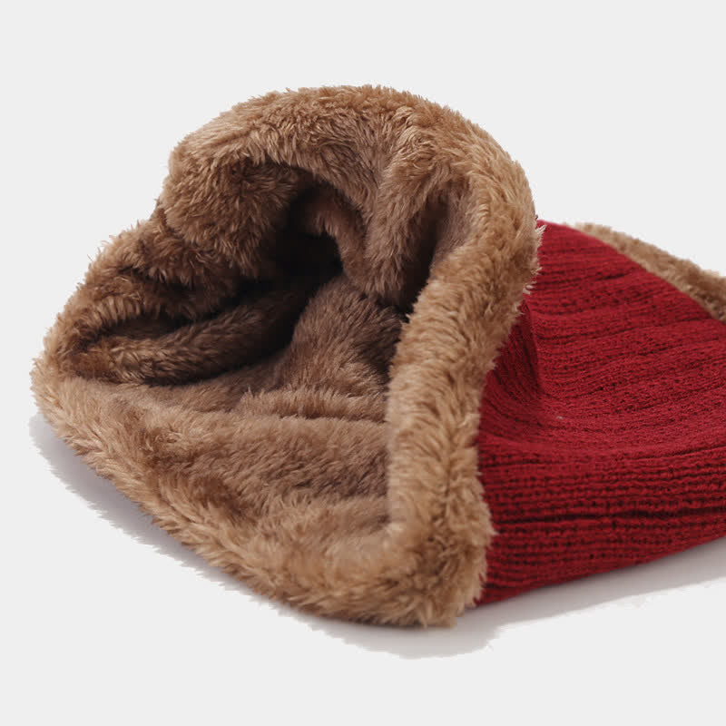 Ensemble de 3 pièces unisexe en tricot sergé épais, bonnet, écharpe, gants