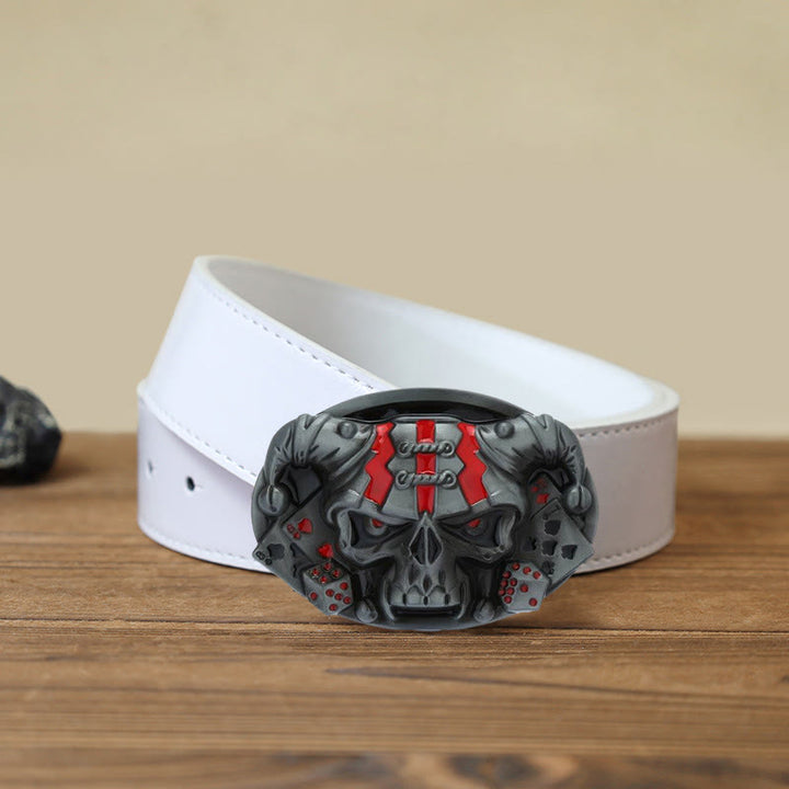 Ceinture en cuir à boucle Joker Skull Clown DIY pour homme