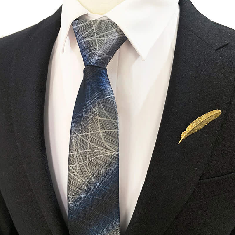 Cravate zippée bleu-gris pour homme Horizon