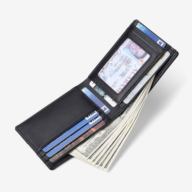 Portefeuille antivol en cuir avec blocage RFID et poche avant et support Airtag