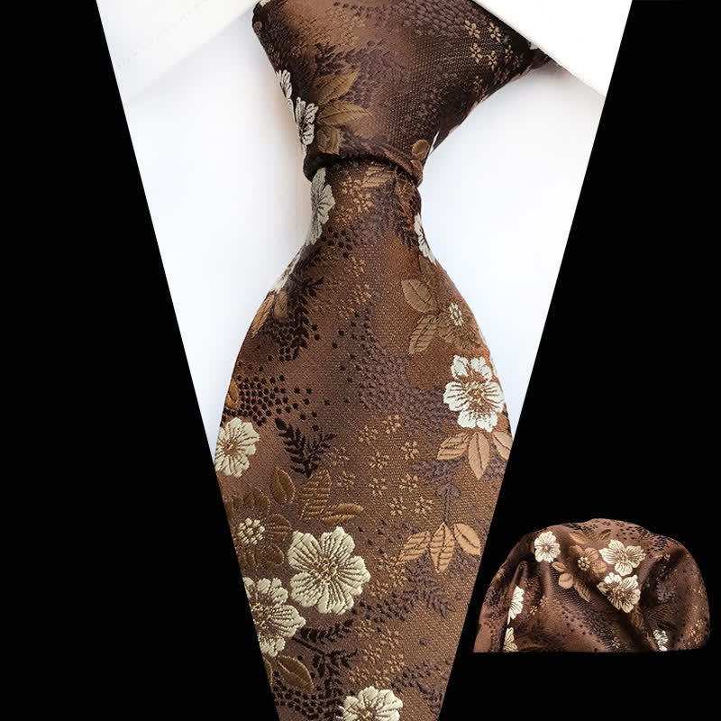 Ensemble de 2 cravates à fleurs de prunier pour homme
