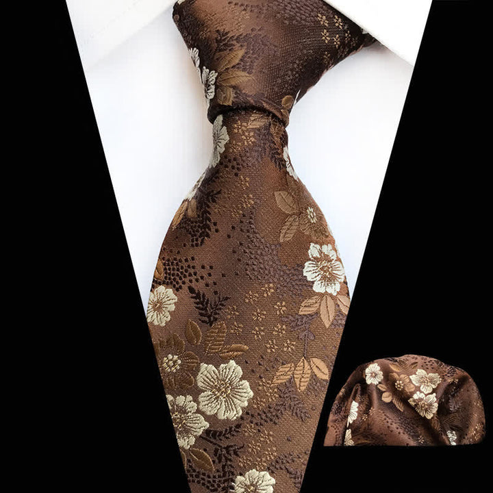 Ensemble de 2 cravates à fleurs de prunier pour homme