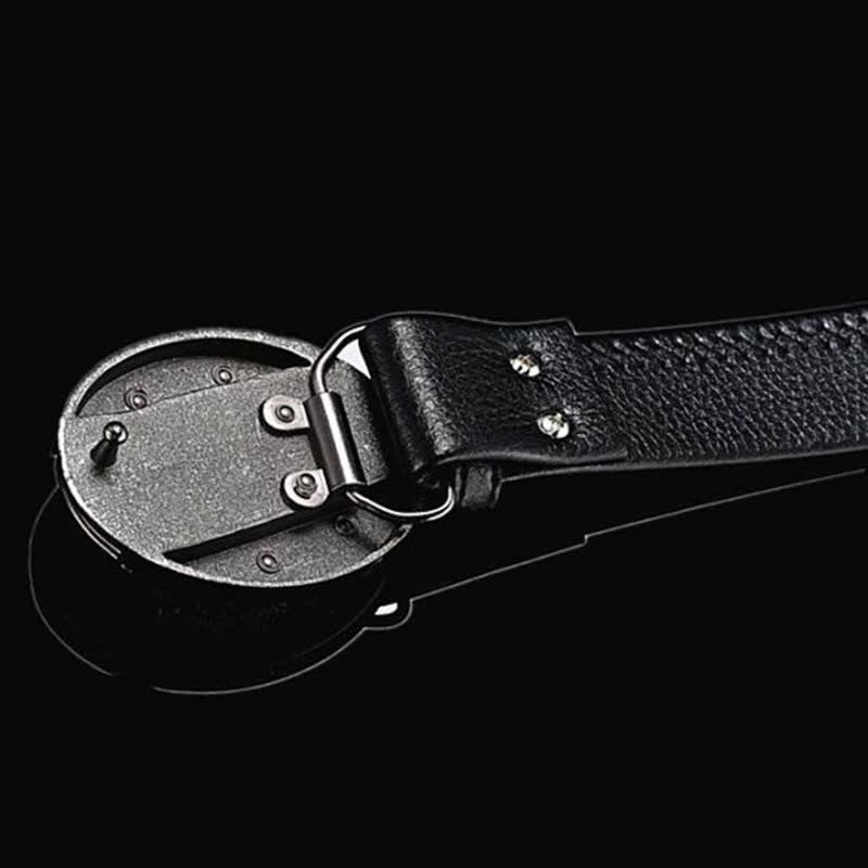 Ceinture en cuir scorpion pour homme avec couteau pliant