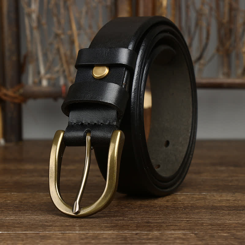 Ceinture décontractée en cuir lisse et brillant pour homme