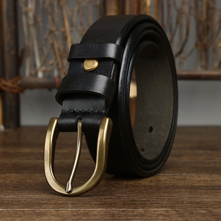 Ceinture décontractée en cuir lisse et brillant pour homme