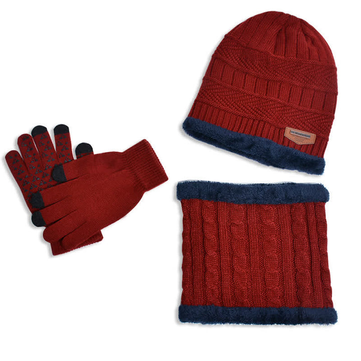 Ensemble bonnet, écharpe, gants tricotés pour adulte et enfant 3 pièces