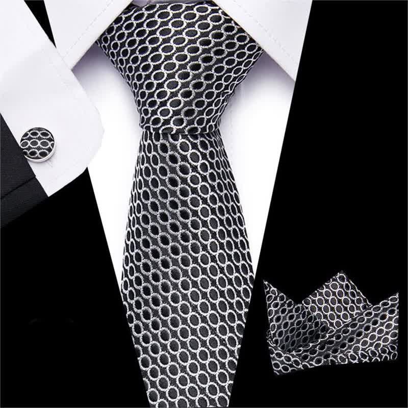 Lot de 3 cravates ovales à pois pour homme
