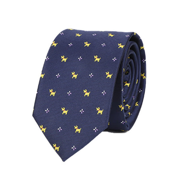 Cravate de soirée bleu marine pour homme avec chiot