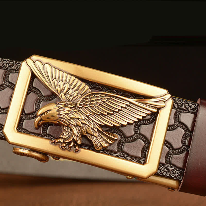 Ceinture en cuir à boucle creuse vintage pour homme