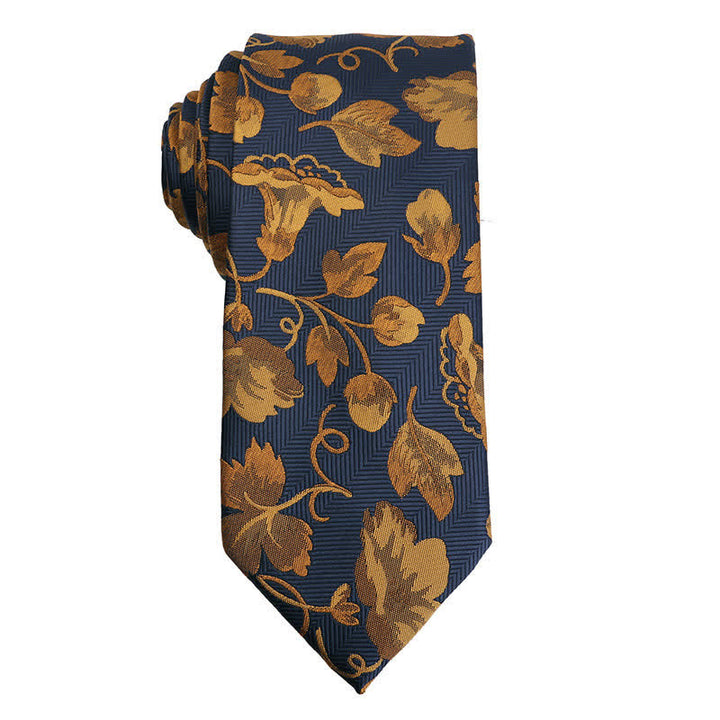 Cravate à motif cachemire pour homme, série orange et or 