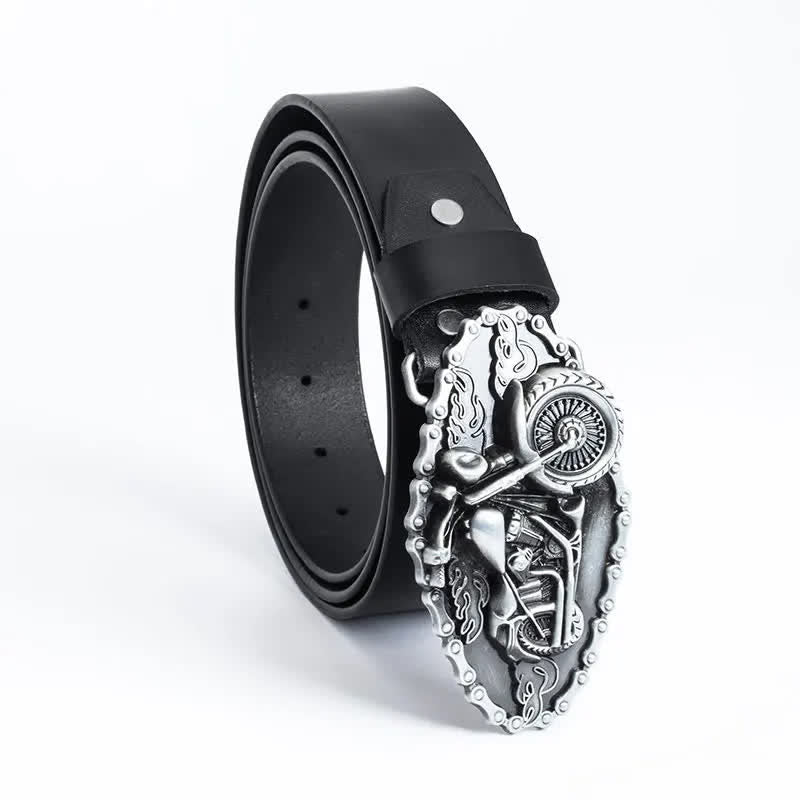 Ceinture en cuir pour moto Punk Locomotive pour homme
