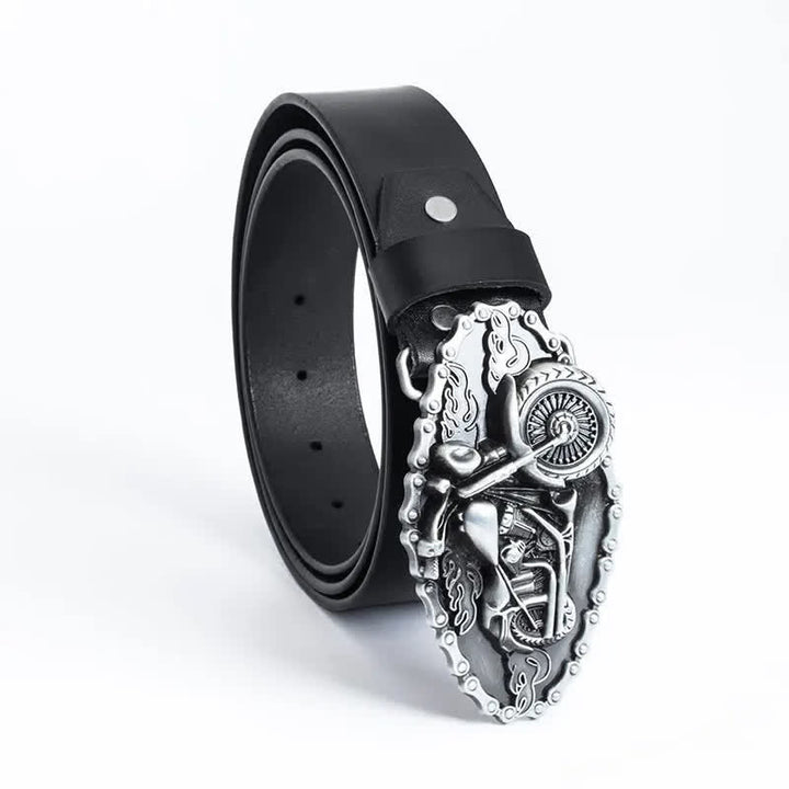 Ceinture en cuir pour moto Punk Locomotive pour homme