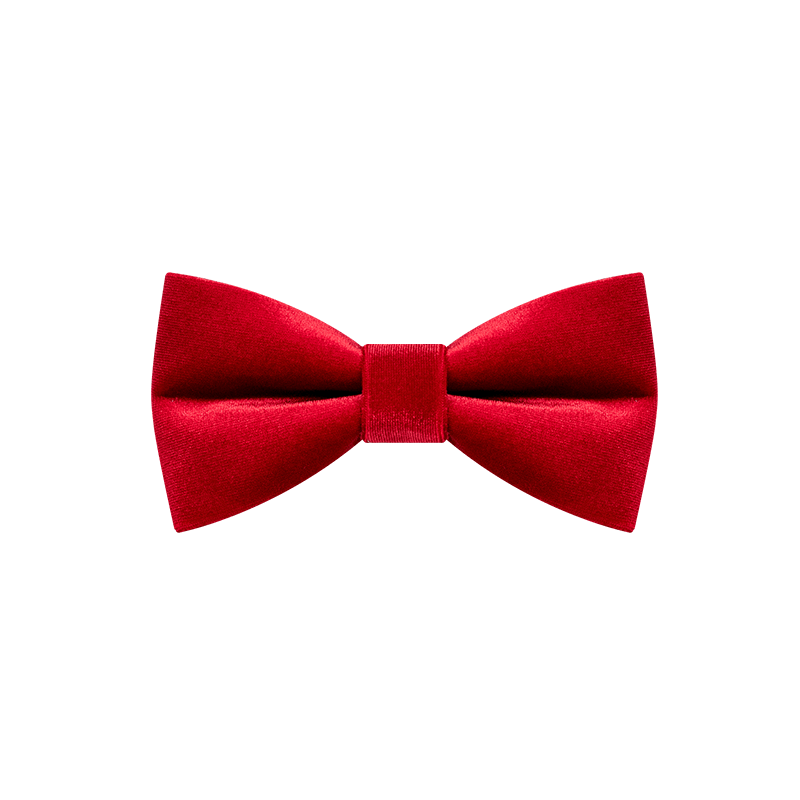 Nœud papillon en velours de couleur unie rouge vif pour homme