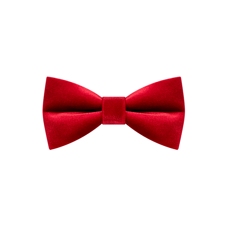 Nœud papillon en velours de couleur unie rouge vif pour homme