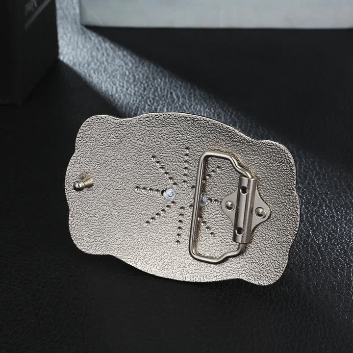 Ceinture en cuir à boucle scorpion doré pour homme