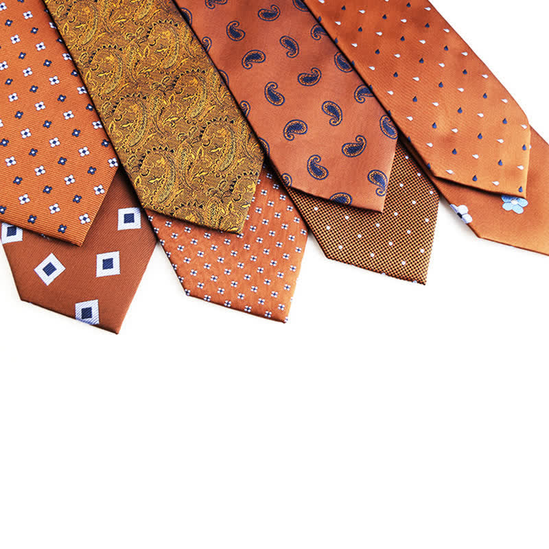 Cravate pour homme à micro-motifs de la série orange-rouge