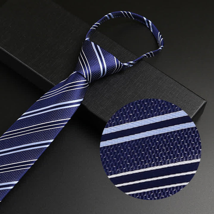 Cravate formelle à fermeture éclair bleu marine pour homme