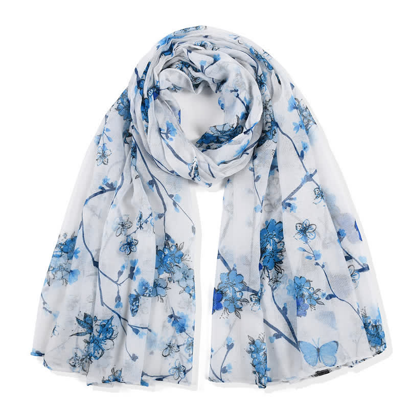 Écharpe longue enveloppante à imprimé floral vibrant et élégant pour femme