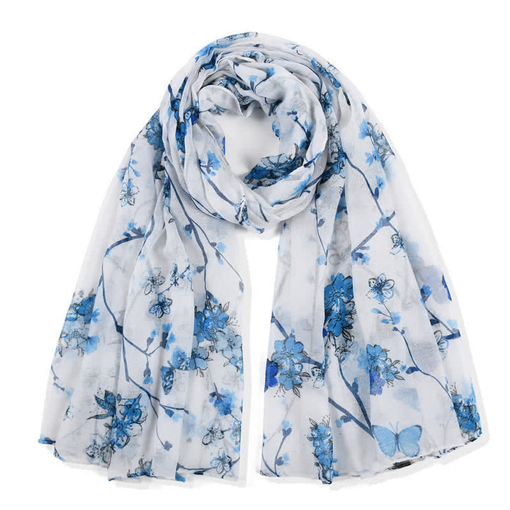Écharpe longue enveloppante à imprimé floral vibrant et élégant pour femme