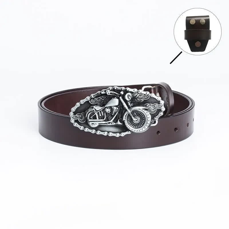Ceinture en cuir pour moto Punk Locomotive pour homme