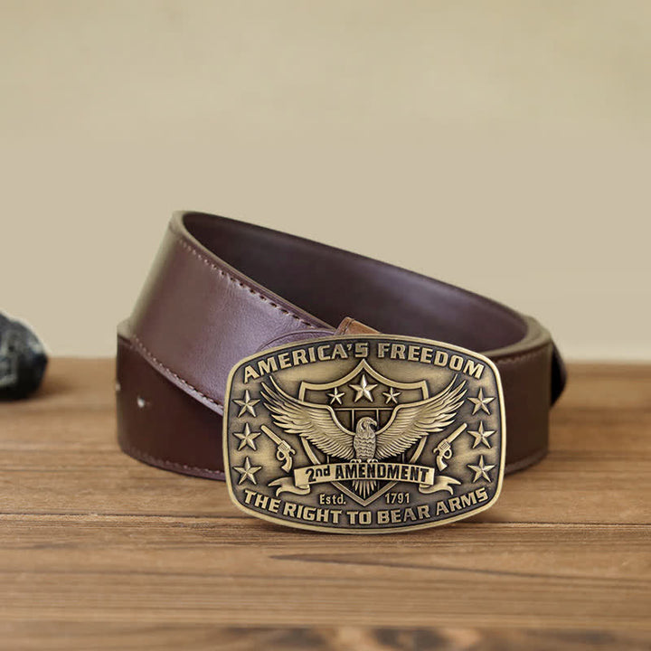 Ceinture en cuir à boucle pour homme avec motif Eagle America's Freedom