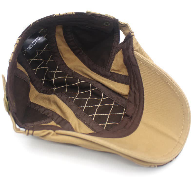 Béret à carreaux brodés vintage en patchwork