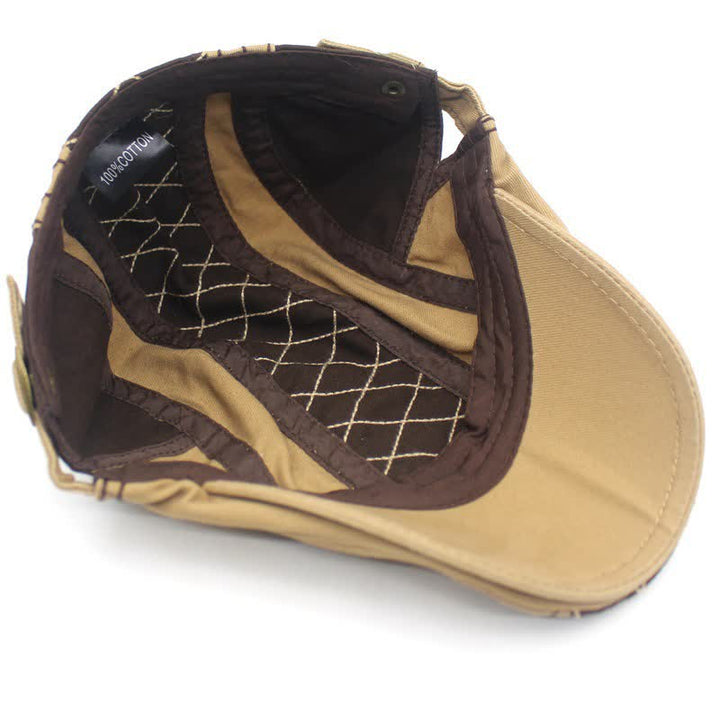 Béret à carreaux brodés vintage en patchwork