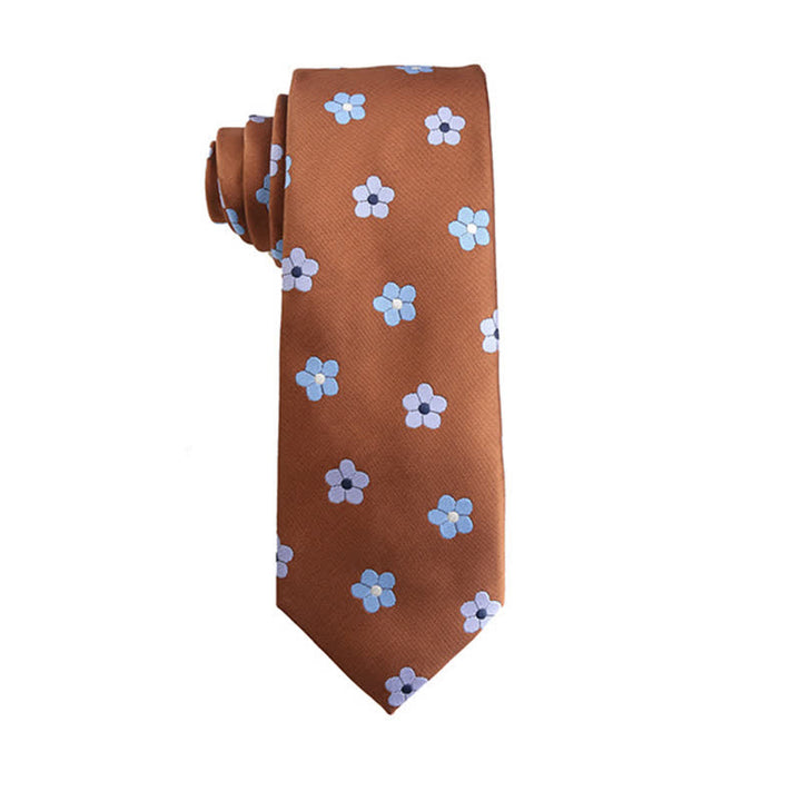 Cravate pour homme à micro-motifs de la série orange-rouge - Floral - image 9