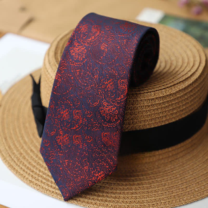 Cravate mystère exotique à flamme bordeaux pour homme
