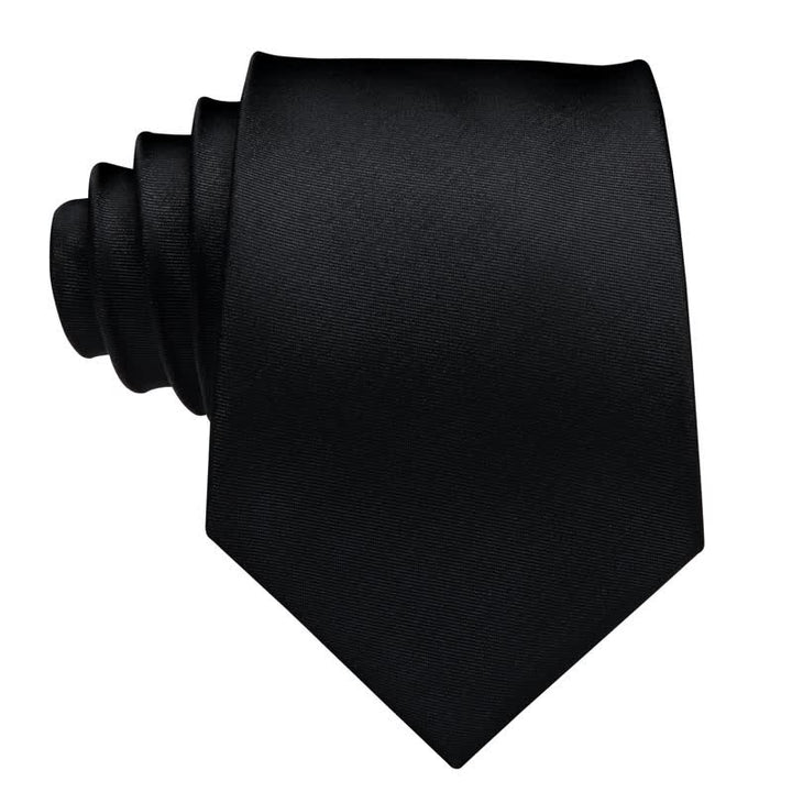 Ensemble de 3 cravates noires de couleur unie pour hommes
