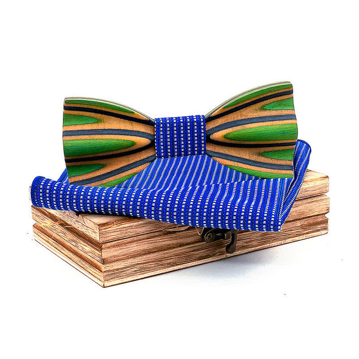 Lot de 2 nœuds papillon en bois éblouissants gravés au laser pour hommes