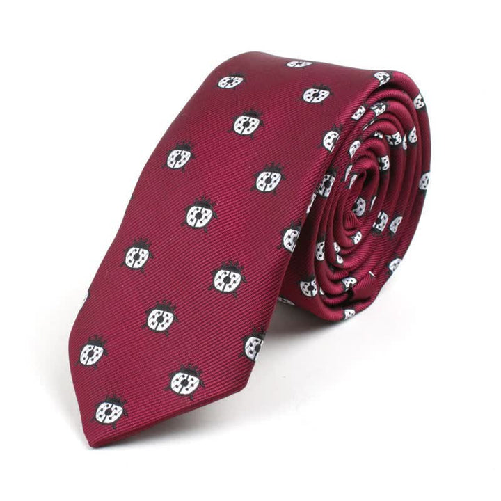 Cravate pour homme à motifs de dessins animés mignons - Coccinelle de Bourgogne - image 14