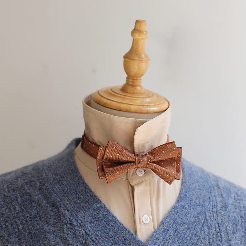 Nœud papillon élégant à pois et rayures pour homme
