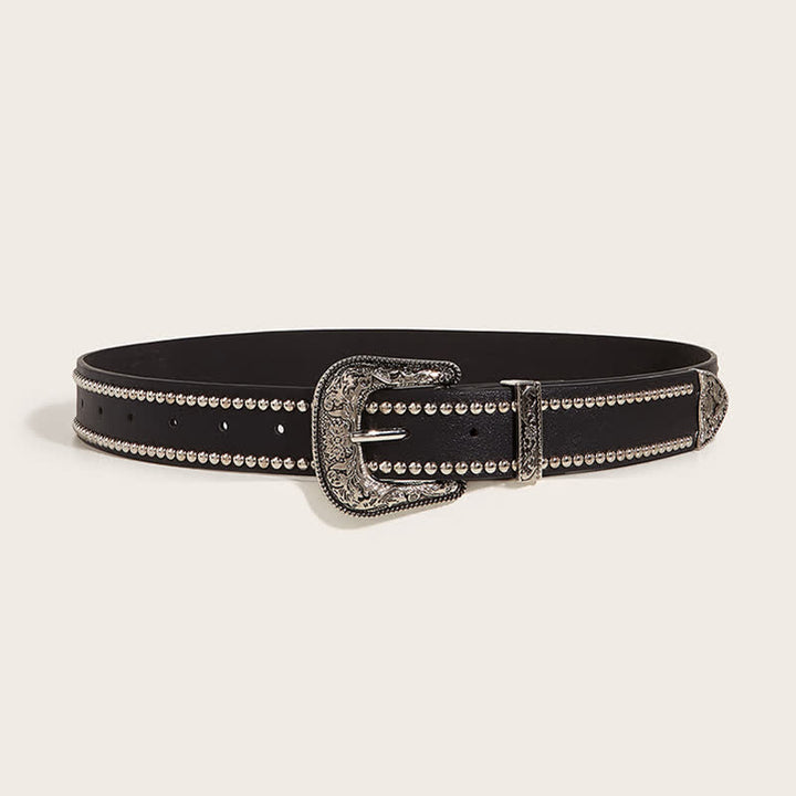 Superbe ceinture en cuir à rivets style punk pour femme