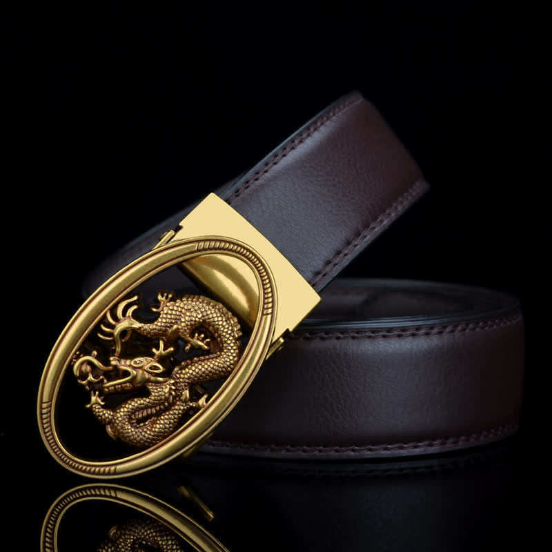Ceinture en cuir vintage pour homme avec dragon volant