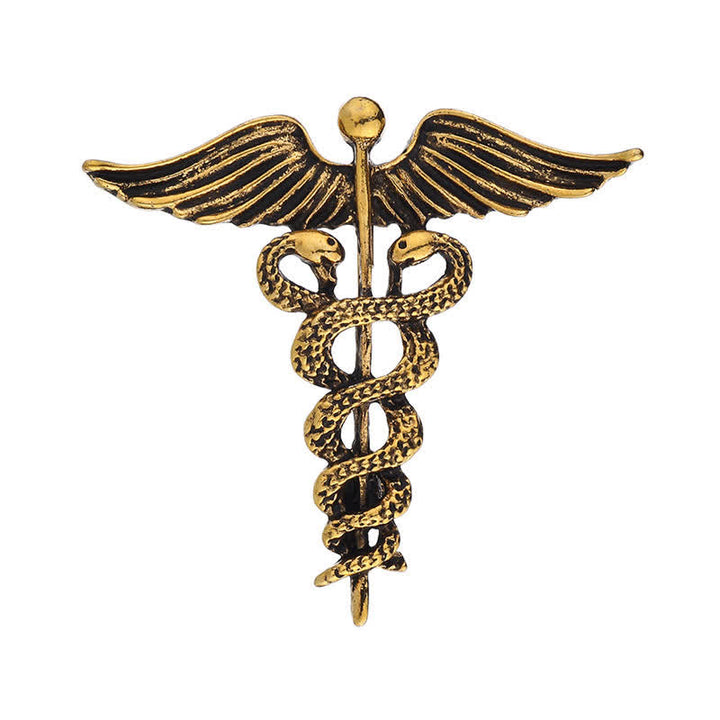 Broche Caducée Double Serpents pour Homme
