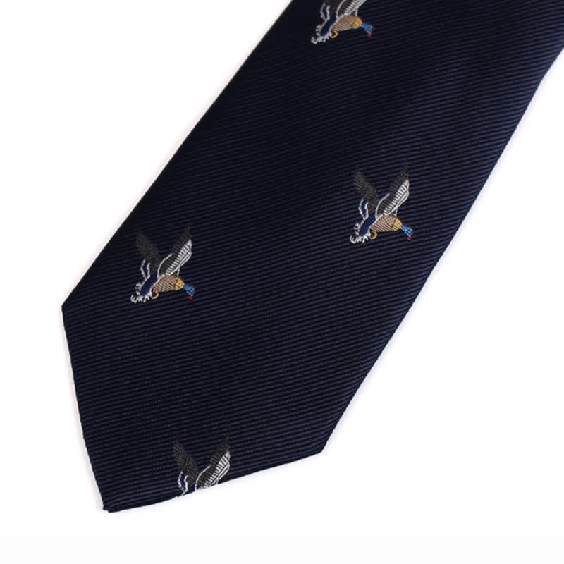 Cravate pour homme à motif de canards volants MidnightBlue