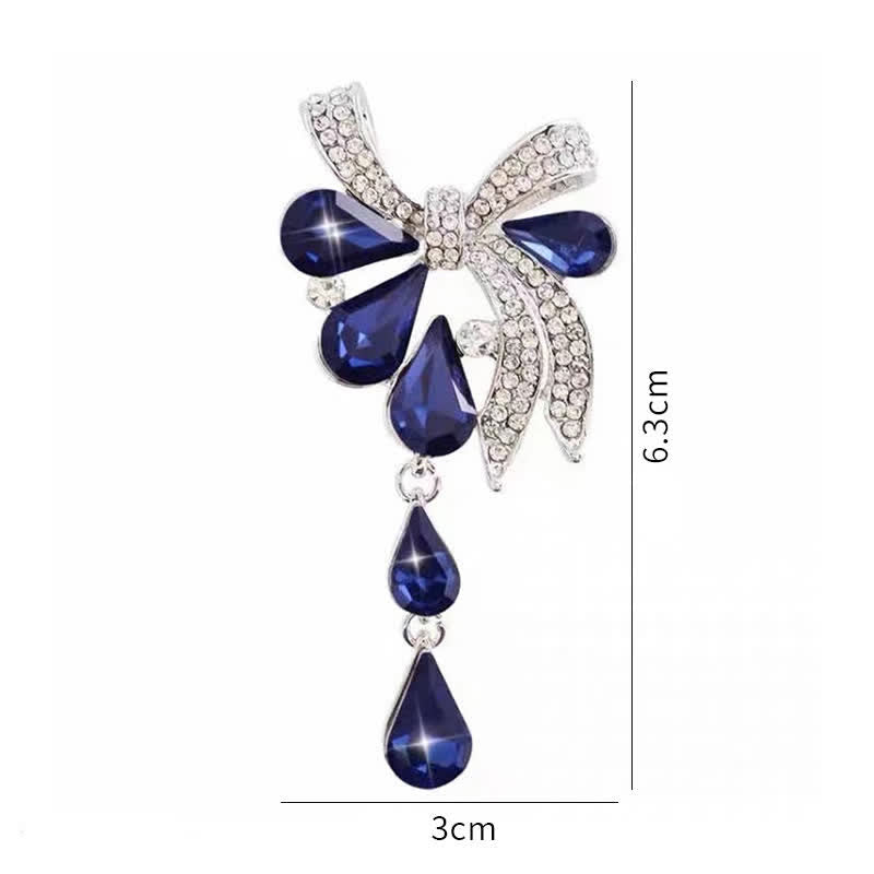 Broche fantaisie en forme de nœud papillon en forme de larme pour femme