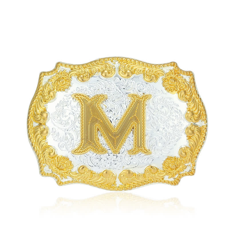 Ceinture en cuir pour homme avec boucle initiale dorée - image 3