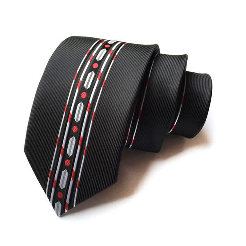 Cravate rayée moderne Blitz Lines pour homme - Noir - image 1