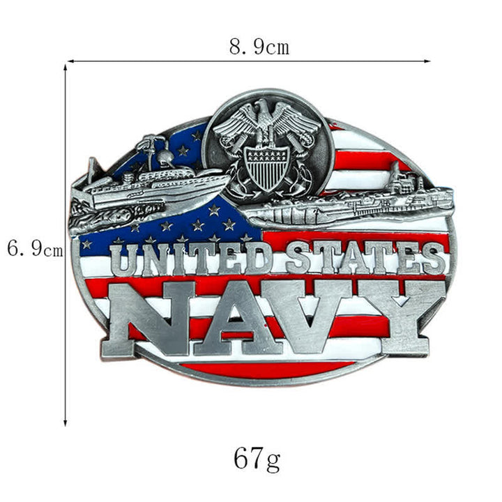 Ceinture en cuir à boucle militaire de la marine américaine pour homme