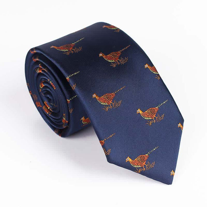 Cravate brodée pour homme avec oiseau volant
