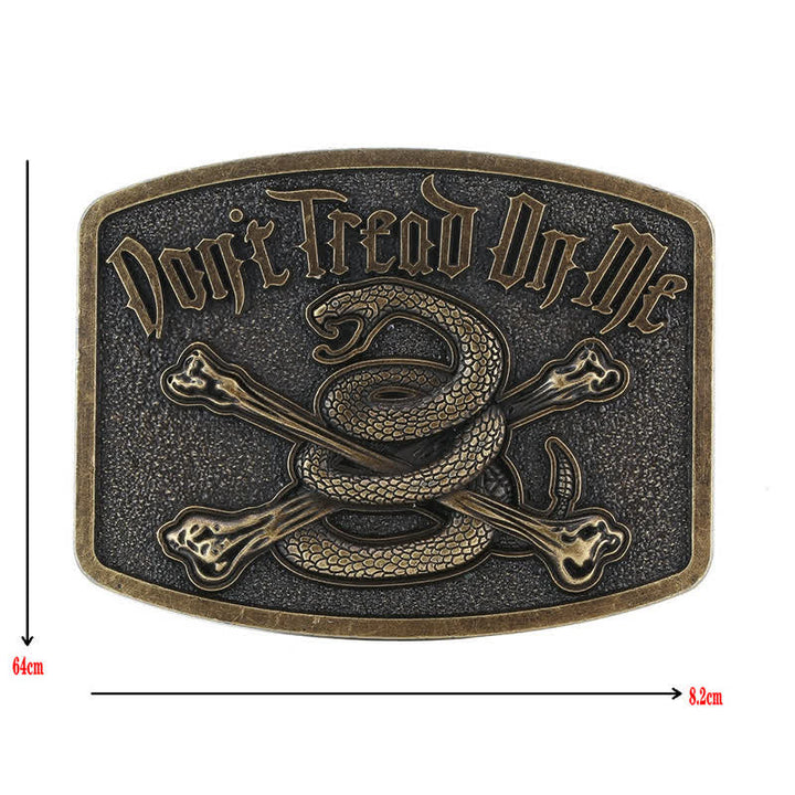 Ceinture en cuir à boucle pour homme, motif tête de mort et serpent à sonnette