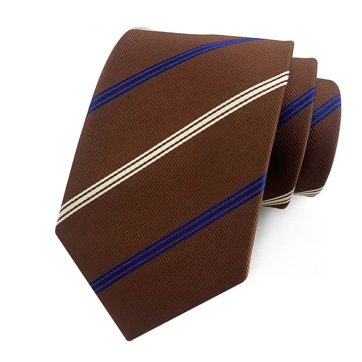 Cravate de bureau traditionnelle à rayures Repp pour homme - Pérou et Marine - image 10