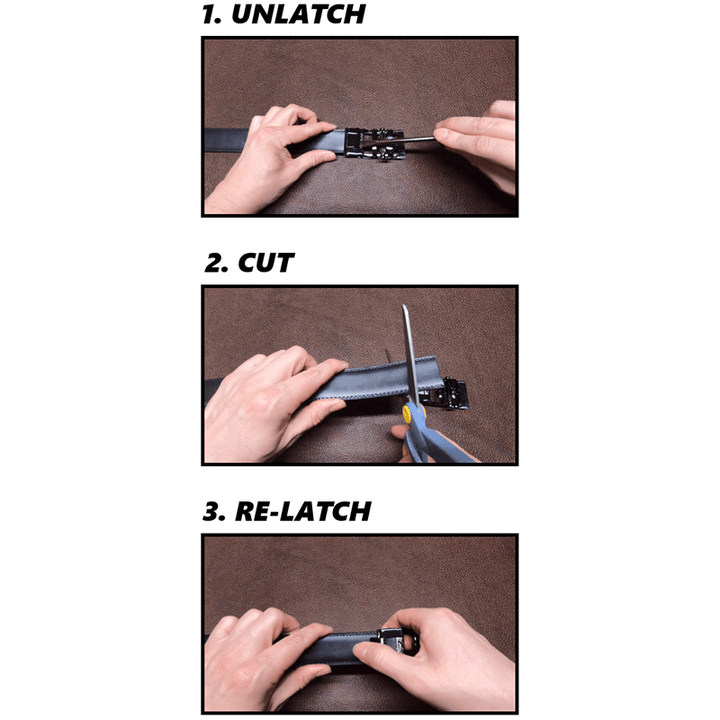 Ceinture en cuir à boucle automatique creuse sophistiquée pour homme