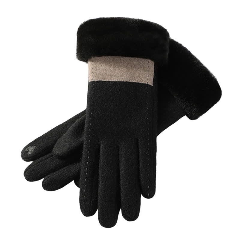 Gants en peluche doux et confortables pour écran tactile en forme de cœur pour femmes