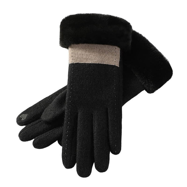 Gants en peluche doux et confortables pour écran tactile en forme de cœur pour femmes